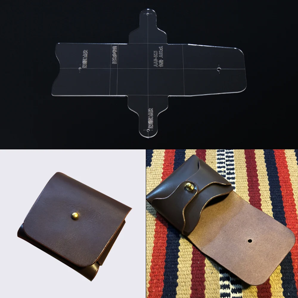 

Free Stitching Card Package Acrylic Template Leather Craft Pattern Handmade Leather Goods DIY Sewing For Leather Tools Access