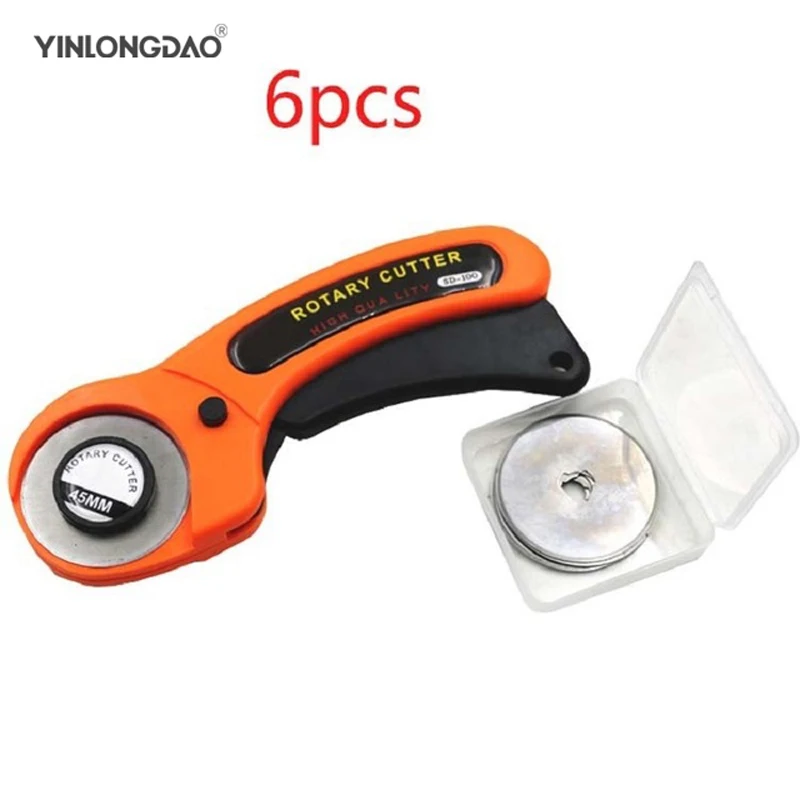 

YINLONG 45mm Rotary Cutter Set 5 pcs Blades for Fabric Paper Vinyl Circular Cut Cutting Disc Patchwork Leather Craft Sewing Tool