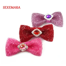 Взрослый женский модный красный розовый галстук-бабочка Повседневный красивый галстук-бабочка со стразами бабочка с подарочной коробкой для дам