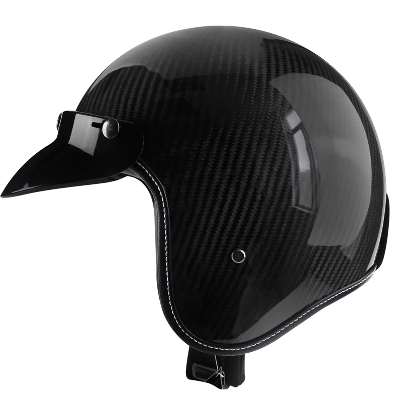 Мотоциклетный шлем capacete из углеродного волокна 3/4 открытый ретро-шлем мотоциклетный шлем casco реактивный шлем