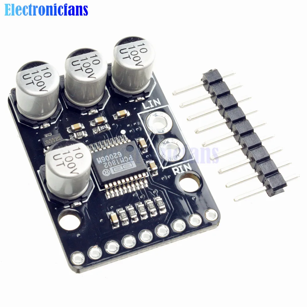 

24-Bit Delta-Sigma 96-kHz Stereo A/D Converter PCM1802 ADC Decoder Digital PCM AV Amplifier Player Receiver Board Module 3.3V/5V