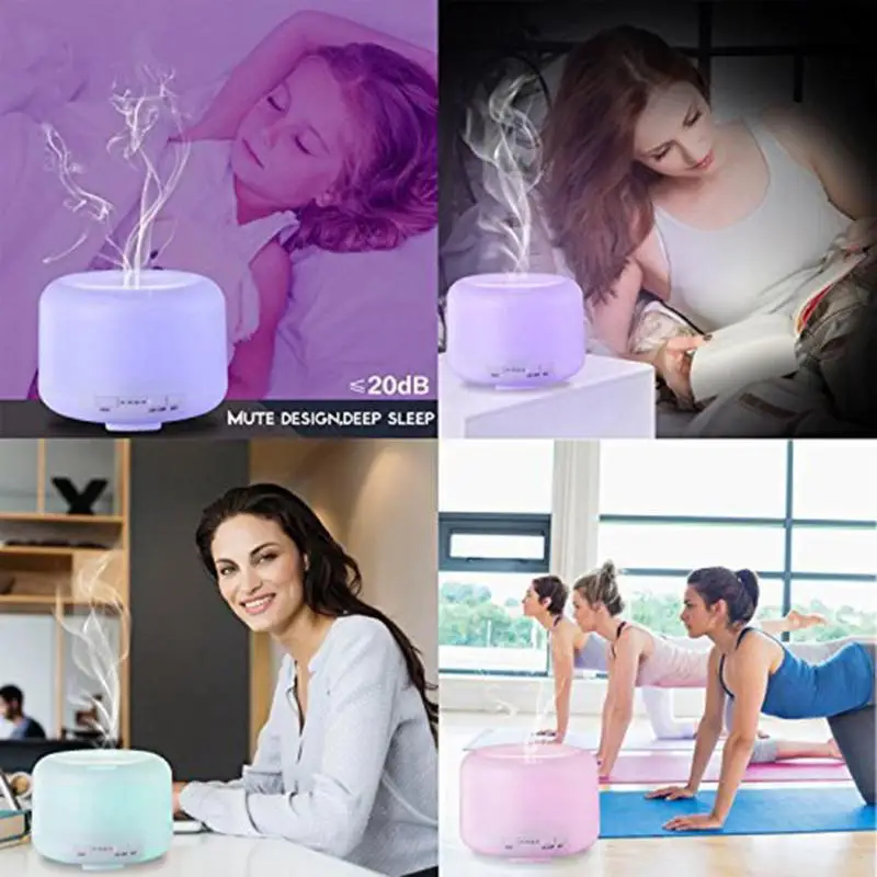 

500mL Ultrasonic Adjustable Aromatherapy Humidifier Timer Humidifier Aroma Essential Oil Diffuser 7 Colors Flash Lights 2 Modes