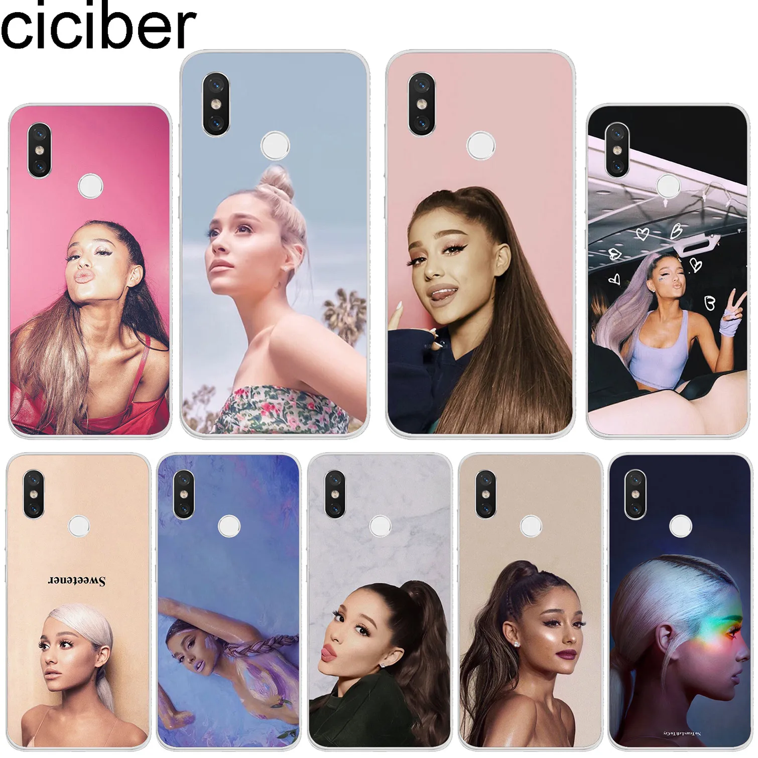 

ciciber for Xiaomi MIX MAX 3 2 1 S Pro TPU For Xiaomi A2 A1 8 6 5 X 5C 5S Plus Lite SE Poco Phone F1 Cases Ariana Grande Pattern