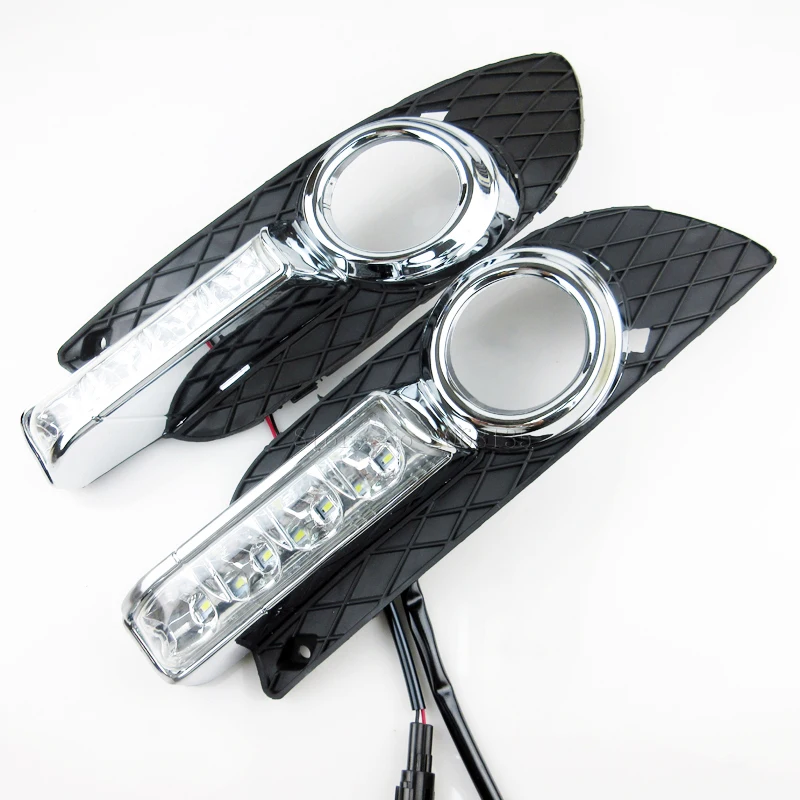 

High quality 12v LED CAR DRL daytime running light with fog lamp hole For MITSUBISHI Lancer EX 2009 - 2014