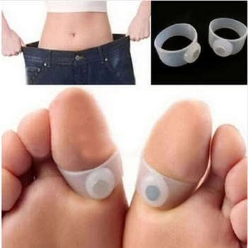 

2pcs/pair Magnetic Slimming Toe Rings Body Lose Weight Burn Fat Reduce Fats body Silicone Foot Massage Slimming Products
