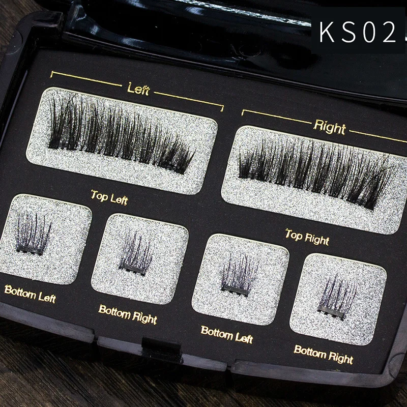 Handmade sem Cola com Cílios Natural Magnético Falso Cílios Extensão Reutilizável Aplicador 6 Pçs - Set 3 Cheap Cílios postiços
