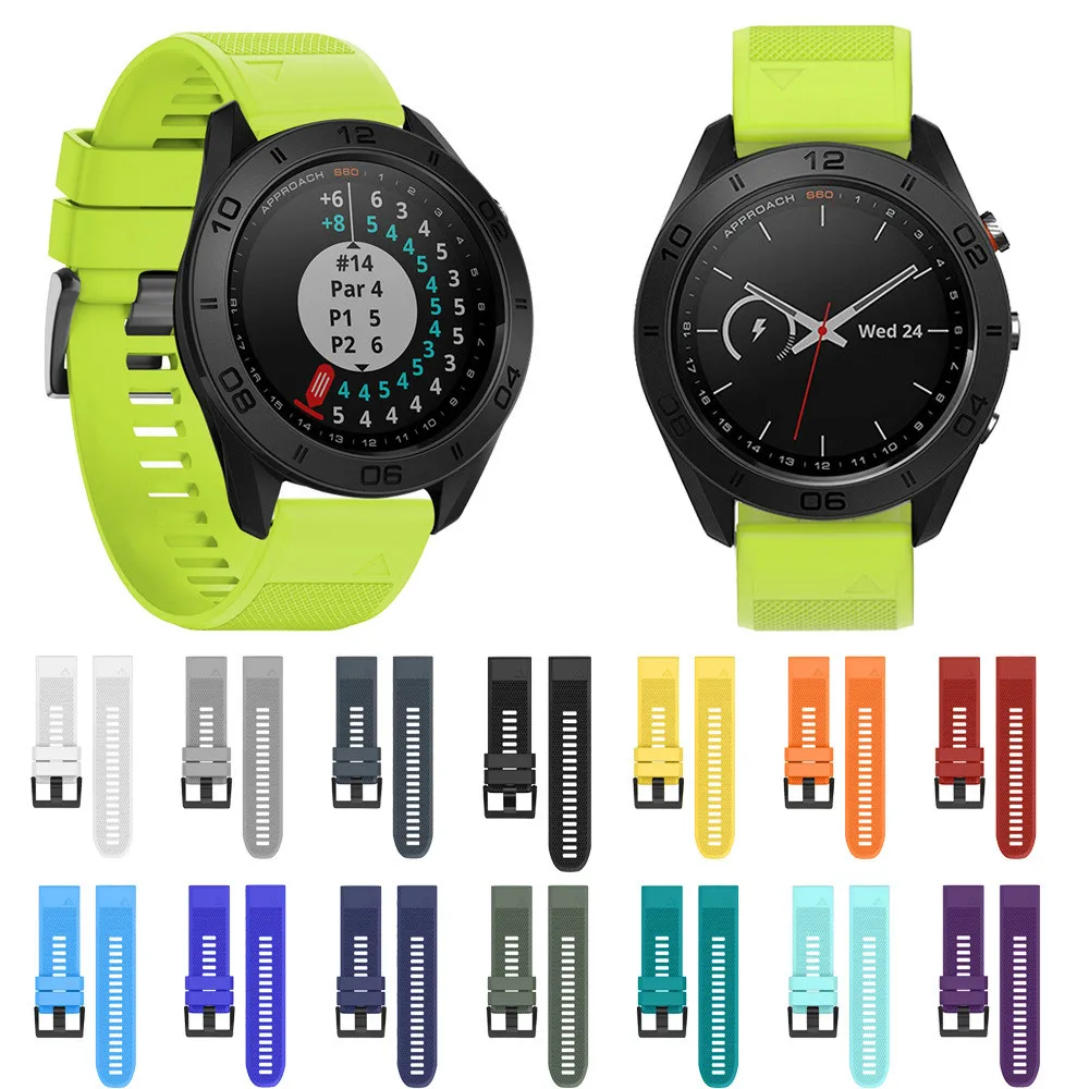

CARPRIE Colorful Soft Silicone Watch Strap Replacement 22mm Watch Band For Garmin Approach S60 Smartwatch