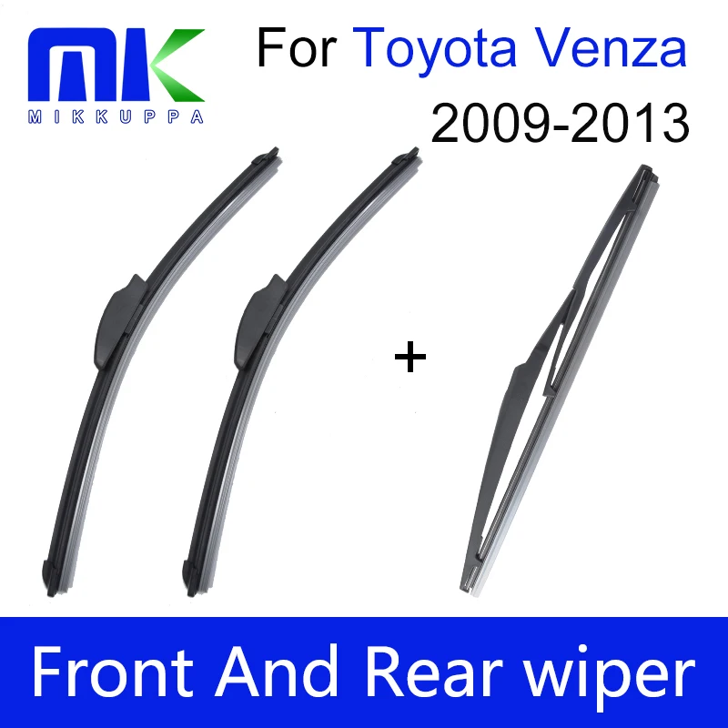 Front And Rear Wiper Blades For Toyota Venza 2009 2010 2011 2012 2013 Rubber Windshield