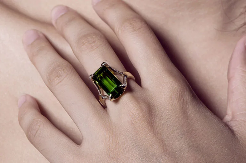 Роскошные кольца с большим зеленым камнем, ювелирные изделия золотого цвета, прямоугольные кольца с камнем на палец, новые женские обручальные свадебные модные аксессуары J40