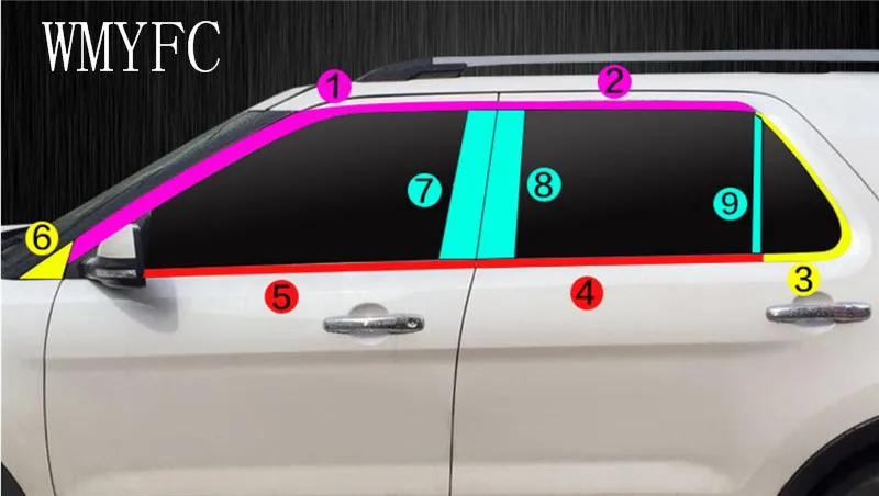 Stainless Steel Window Trim Sticker For Ford Explorer 2016 Stainless Steel Window Trim Sticker For Ford Explorer 2016