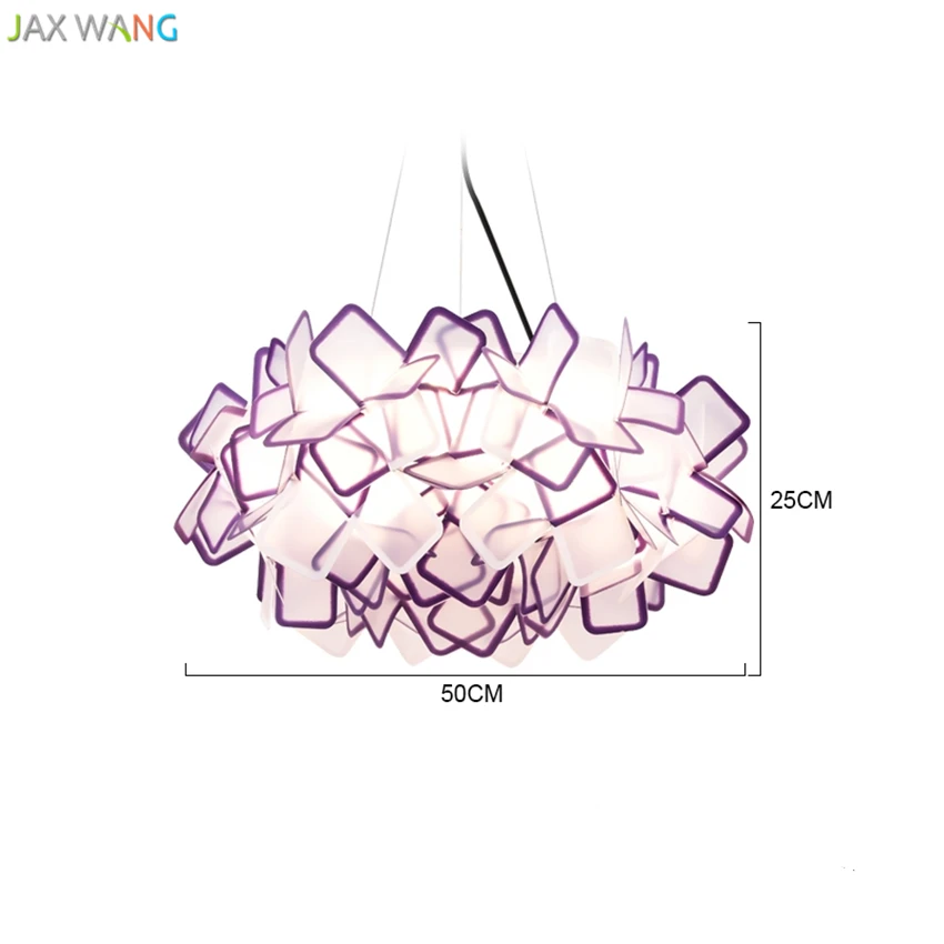 Современное освещение облако подвесные светильники для спальни прикроватный обеденный стол настольный Ресторан Скандинавское искусство подвесной набор ламп - Цвет корпуса: purple D50cm