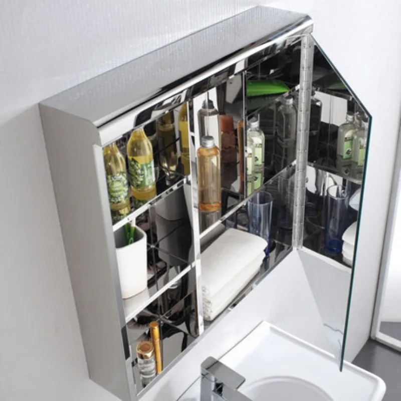 Free shipping Bathroom with storage function of the stainless steel bathroom cabinet mirror
