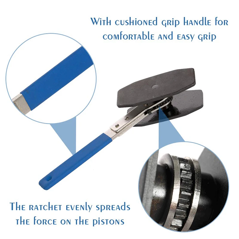 Brake Caliper Press Braking Twin Quad Pistons Ratchet Brake Caliper Piston Spreader 360 Degree Adjustable Car Brake Piston Tool