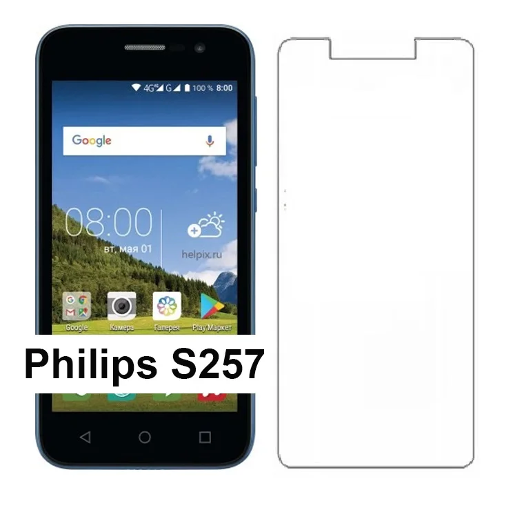 

2PCS Screen Protector For Philips S257 Tempered Glass SmartPhone LCD Protective Glass Cover For Philips S257 phone case film