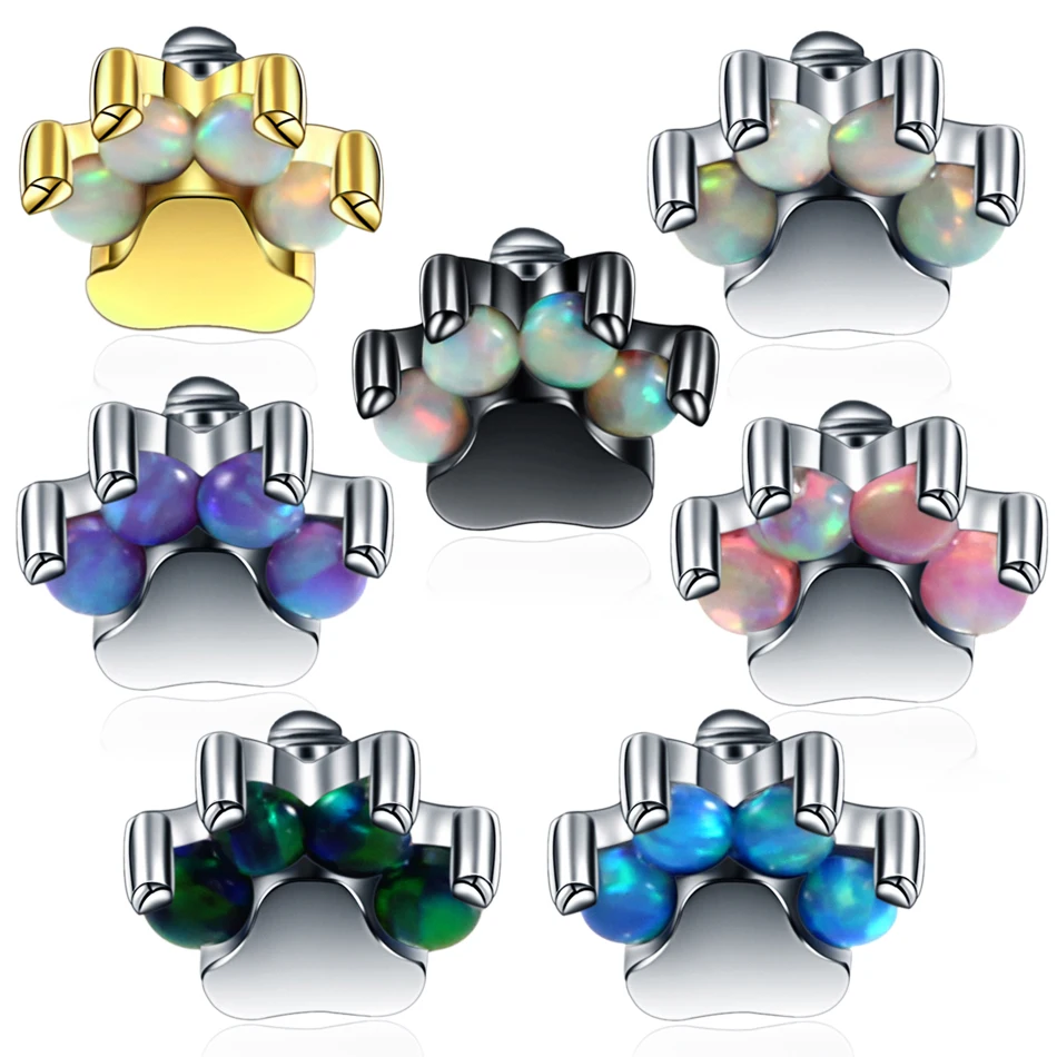 

1PC 316L Stainless Steel Opal Micro Dermal Anchor Top Dermal Piercings Dermal Anchor Fiore Skin Diver Surface Hide Body Jewelry