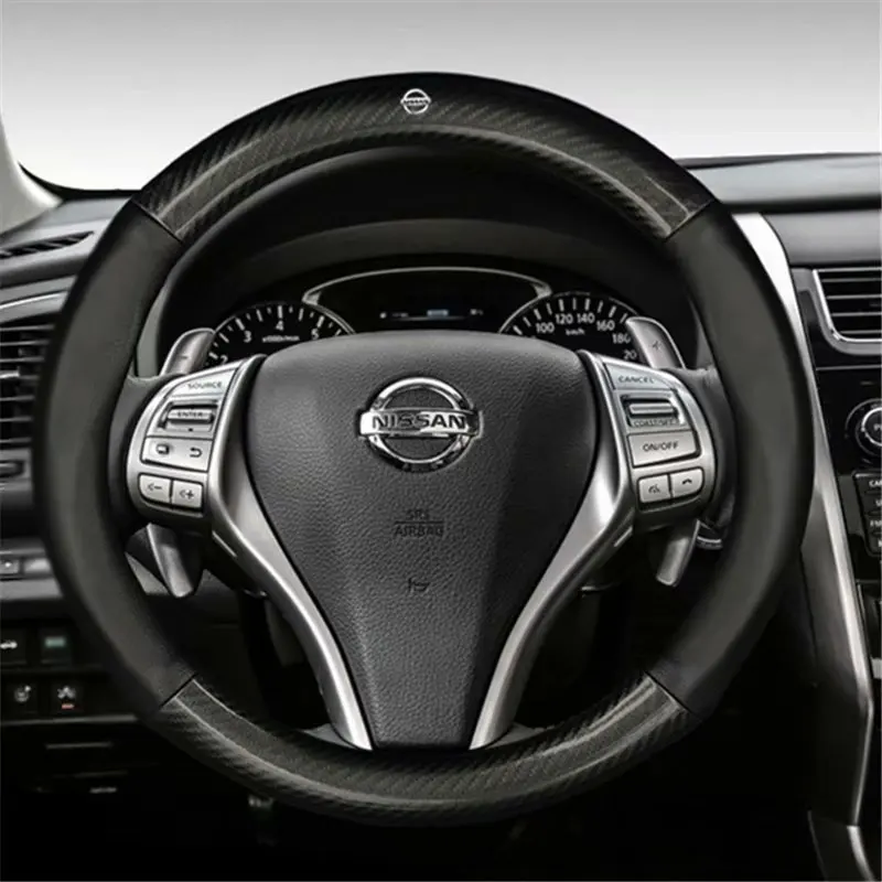 Автомобильный чехол на руль для Nissan Juke Kicks Rogue Sport Qashqai X Trail Murano Xterra Pathfinder Armada Quest 37 38