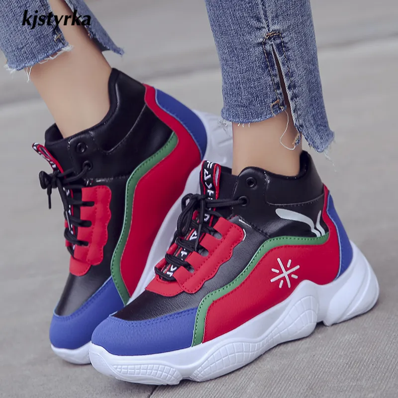 

Kjstyrka 2019 trend spring autumn fashion mixed colors women Sneakers high quality lady running Leisure Footwears tenis feminino