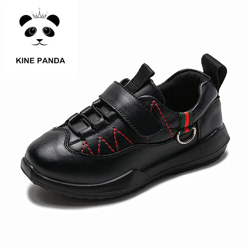 

KINE PANDA Kids Causal Sneakers For Boys Sport Style Genuine Leather Shoes Children School Student Flats Lightweight 26-37
