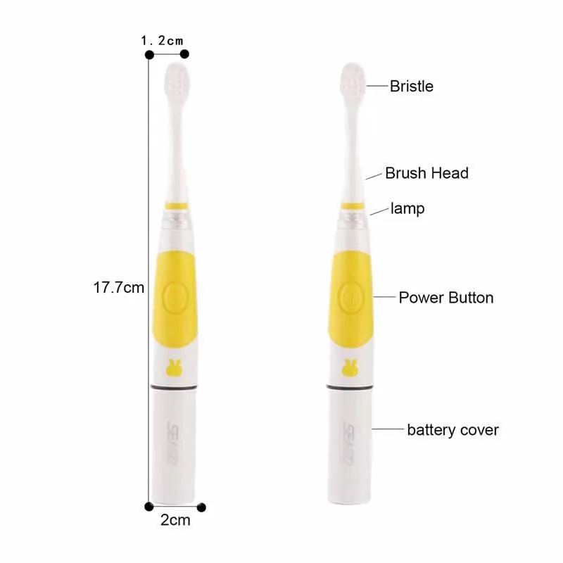 SG-618 электрическая зубная щетка для детей с 3 головками-щетками, умный светодиодный светильник для детей с мягкой щетиной, звуковая зубная щетка для ухода за полостью рта