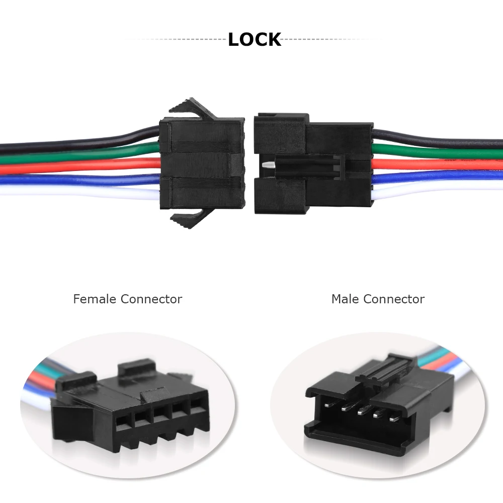 JST SM разъем 2pin/3pin/4pin/5pin мужской и женский быстрый разъем провода набор WS2812B/WS2811 светодиодные ленты 5 шт./лот