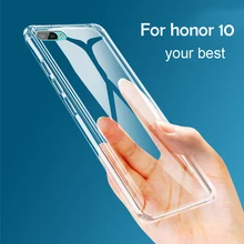 Yumuşak Kılıf Için Huawei Onur 10 Kılıf TPU Silikon Şeffaf şeffaf Donatılmış Tampon arka kapak Kılıf Huawei Honor Için V10 Onur ...