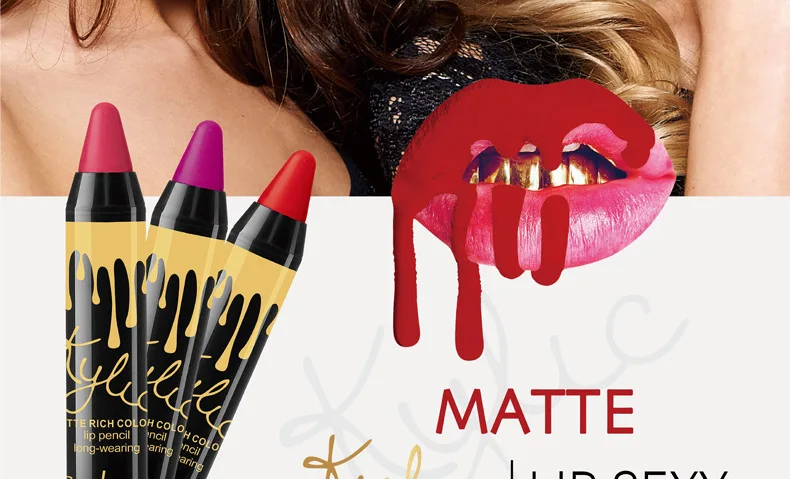 24 шт./кор. она любит высокое качество Matte Lip Губная помада Макияж прочного 24hr губ Sexy Карандаш для губ матовая богатый Цвет Бесплатная доставка