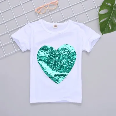 VIDMID/Летняя Детская футболка с блестками для маленьких мальчиков и девочек детская одежда с короткими рукавами хлопковая футболка футболки, 7083 - Цвет: as photo