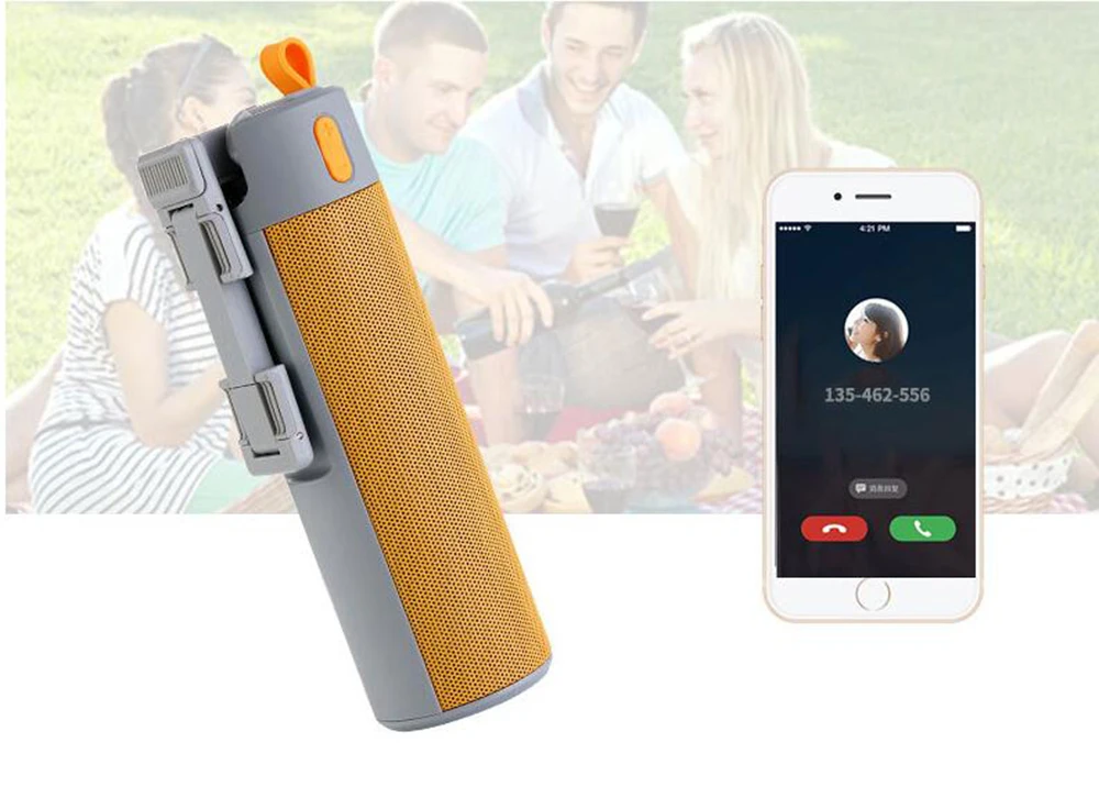 Wireless Bluetooth Speaker Portable Stereo Blutooth Speaker Computer Subwoofer Speaker With Boombox Mic TF Selfie Clamp