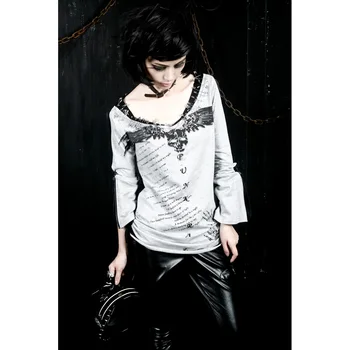 

Punk Rockabilly Printed Top Shirt Cotton Women fashion Visual kei T272 S-3XL
