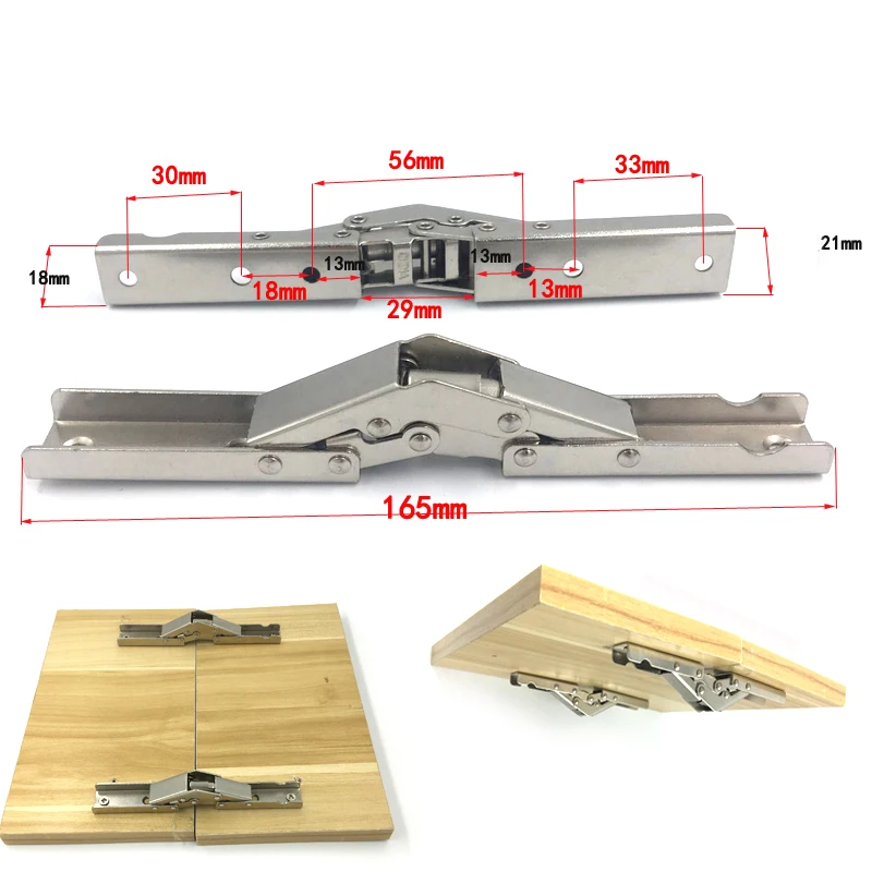 2 шт Складные петли 90 поворот до 180 градусов деревянный стол поддерживает скрытый шарнир типа открытый плоский 180 градусов для домашнего оборудования RV Аксессуары