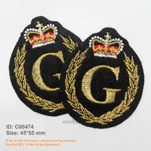 Корона вышитая заплатка для одежды Продвижение железа на Parch Экологичная ручная работа 3D аппликация Заказная заплата