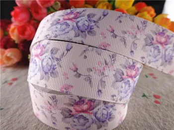 

WQ16031435, new arrival 7/8'' 22mm 5 yards flowers printed grosgrain ribbons cartoon ribbon handmade hair bows
