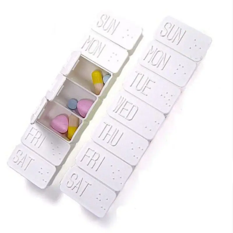 Long Strip 7 slot Storage Medicine Pill Box Case Container Jewelry
