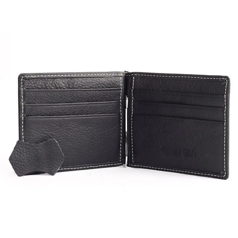 

Credit ID Purse Black Friends Gift Leather Slim Thin Men Zip Wallet