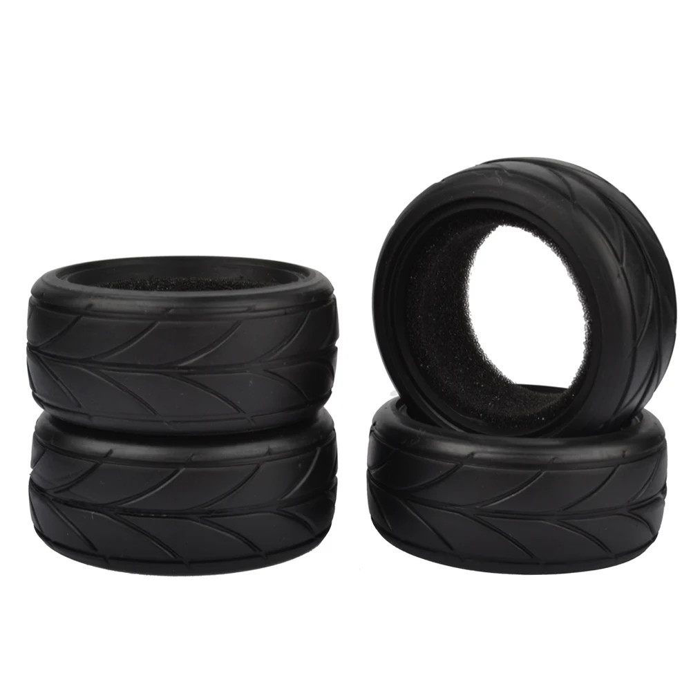 

4pcs/set 1/10 Soft On-road Car Tire With Sponge Liner for 1:10 Traxxas HSP Tamiya HPI RC On Road Drift Model Car wheels