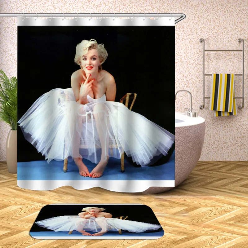 

1.8X2.0 M Marilyn Monroe Bathroom Shower Curtain Waterproof and Mildew Proof Shower Curtains Safe Dye Environment Friendly