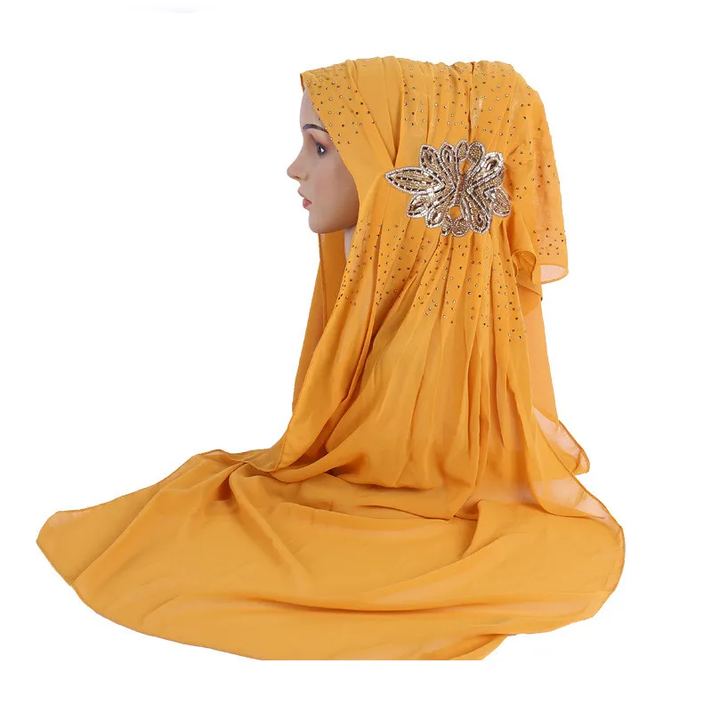 Роскошный шифоновый Хиджаб/шарф/кепка мусульманская мода хиджабы для женщин