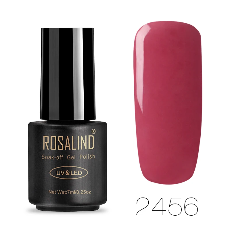 ROSALIND УФ набор гель-лаков для ногтей для маникюра чистый цвет гель-лаки Hybird Nails Art полуперманентный замачиваемый Гель-лак - Цвет: 2456