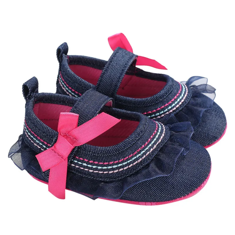 Baby Infant Kids Girl Bowknot Soft Sole Crib Toddler