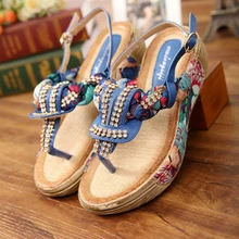 2016 New Sandals Bohemian Rhinestone Fashion Flat Shoes Woman Large Size Casual Shoes Summers Shoes wedges platform sandals s361