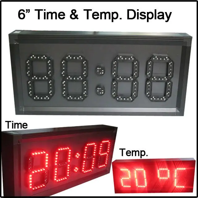 

6" red color,led display for temperature,time,led clock,led module,7 segment of the modules, semi-outdoor LED SIGNS
