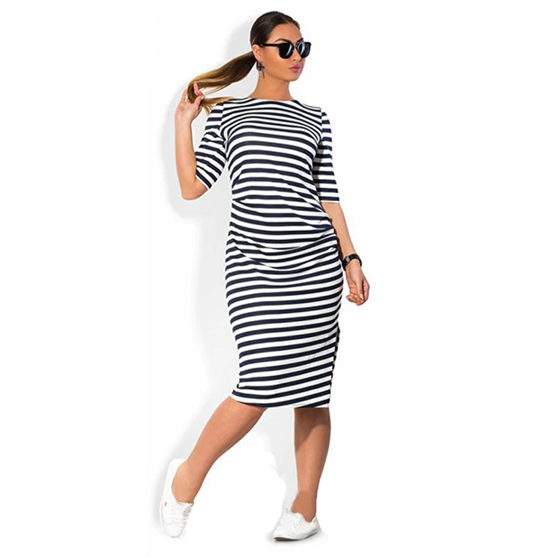 

hoodies & Sweatshirts 5XL 6XL Large Size Dress Big Size Black White Striped Dress Straight Dresses Plus Size Women Clothing