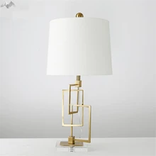 Скандинавские пост-современные металлические настольные лампы ткань абажур Геометрическая стеклянная основа прикроватное Освещение Гостиная Кабинет Украшение приспособление