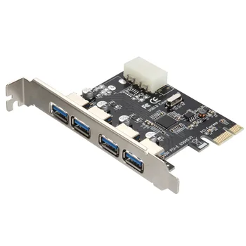 

New PCI-E PCI Express to 4 Ports USB 3.0 Hub Controller Card Adapter DOM668