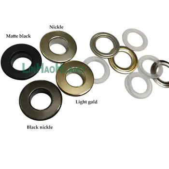 

Wholesale 100sets/lot No Sew metal brass eyelets with washer 8mm*16mm round flat metal grommets 4color free shipping