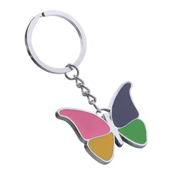 

free shipping 60pcs/lot zinc alloy butterfly keychain key ring wedding favors and gifts for guest, event party supplies