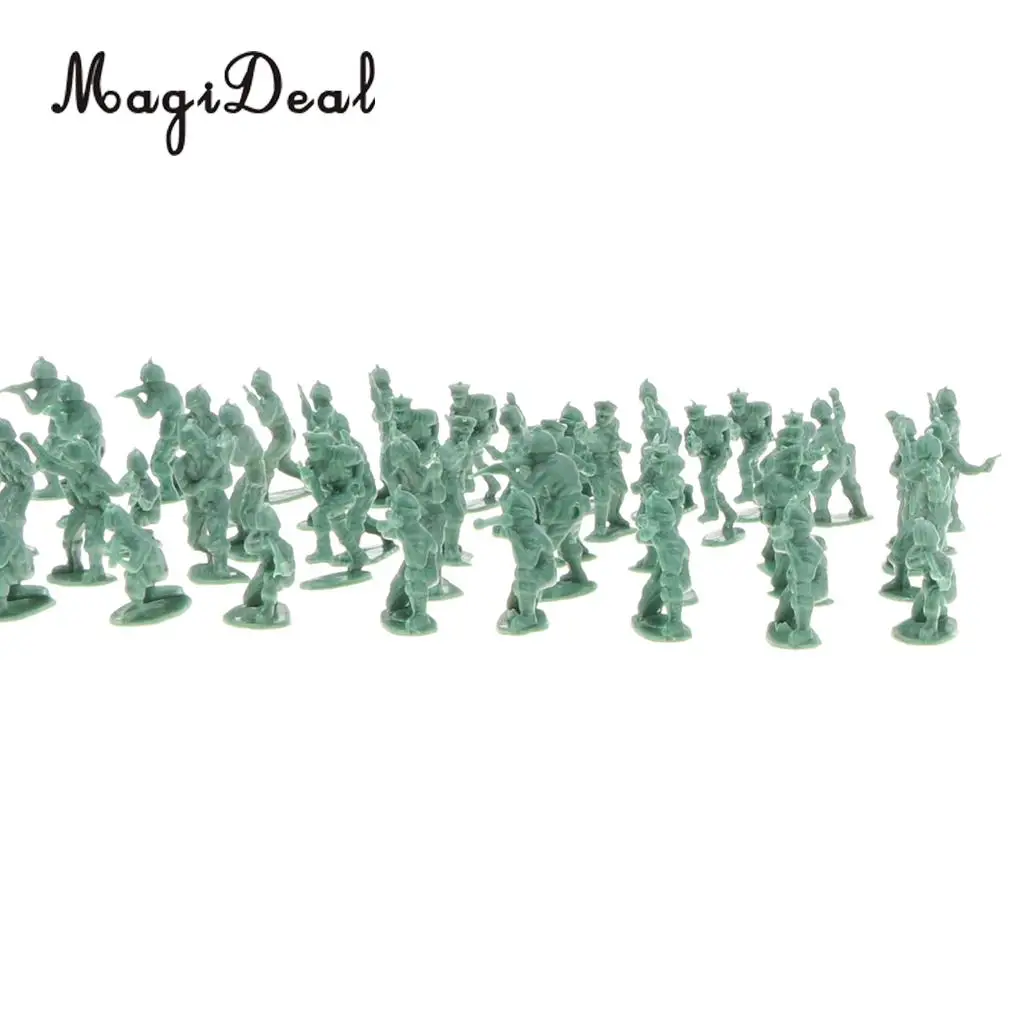200 Pieces 2cm Plastic Toy Soldier Figures Army Men Accessories Army Gre