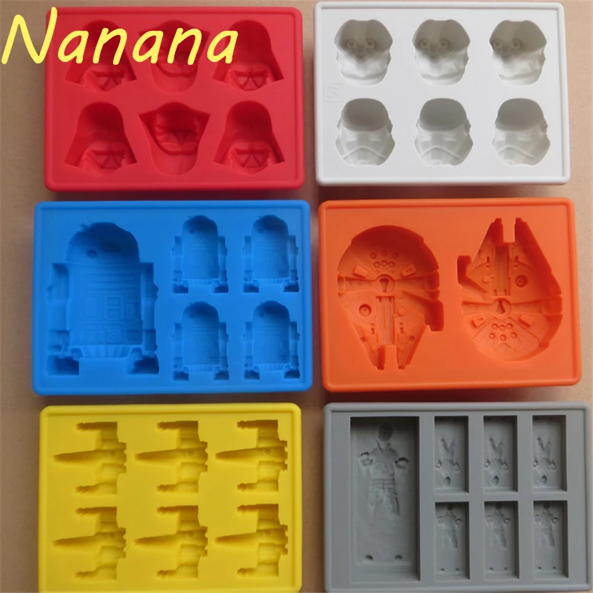 6 Pcs Mort Star Wars Darth Vader Storm Trooper Minecraft Falcon X Wing Hans Solo Moule En Silicone Ice Cube Tray Gateau Au Chocolat Moule Aliexpress