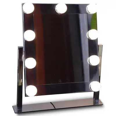 Голливудское косметическое зеркало, светильник, большой светильник, зеркало для макияжа с сенсорным экраном, настольная подставка, косметическое зеркало со светодиодными лампочками - Цвет: Silver