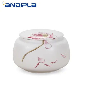 

Brief Ceramic Tea Cans Candy Nut Jar Coffee Beans Spices Food Sealed Storage Tank Kung Fu Tea Set Tassel Tea Canister Home Decor